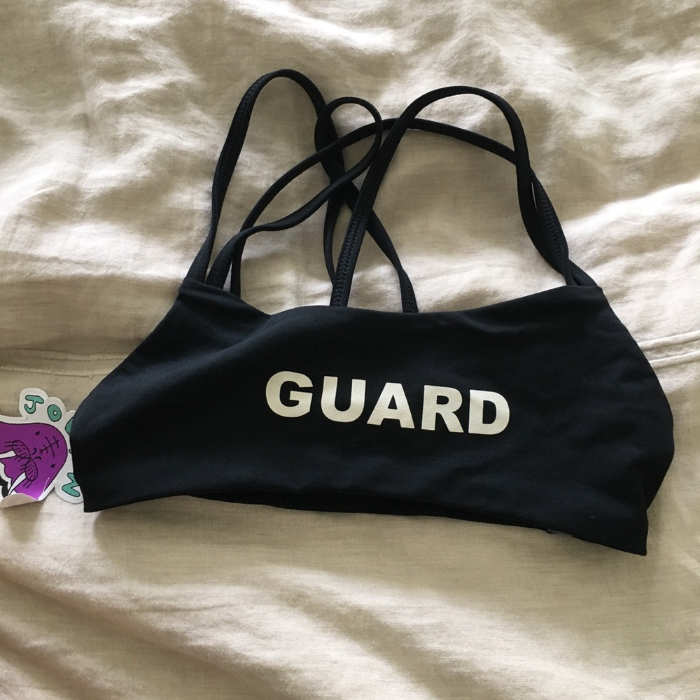 Jolyn Clothing Black Bikini Top with Strappy Back